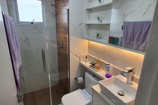Banheiro de apartamento à venda com 2 quartos, 43m² em Vila Guilherme, São Paulo