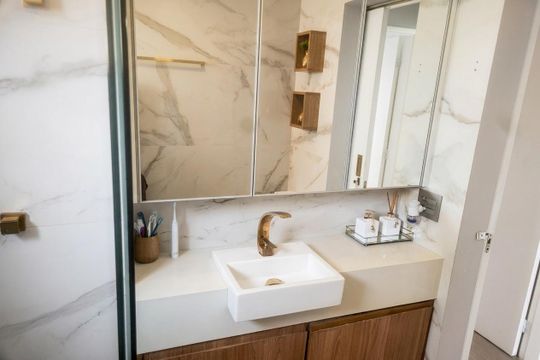 Banheiro de apartamento à venda com 3 quartos, 70m² em Barcelona, São Caetano do Sul