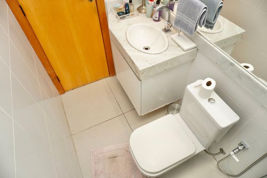 Banheiro Social de apartamento à venda com 2 quartos, 77m² em Buritis, Belo Horizonte