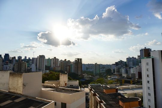 Sala - Vista  de apartamento à venda com 2 quartos, 77m² em Buritis, Belo Horizonte