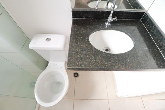 BANHEIRO SUITE  de apartamento para alugar com 2 quartos, 60m² em Residencial E Comercial Palmares, Ribeirão Preto