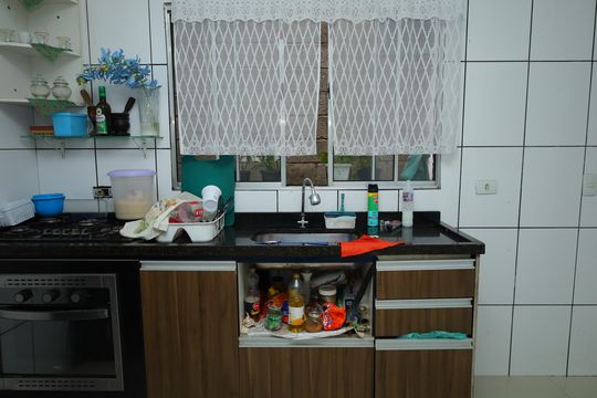 Cozinha de casa para alugar com 2 quartos, 70m² em Conjunto Habitacional A. E. Carvalho, São Paulo