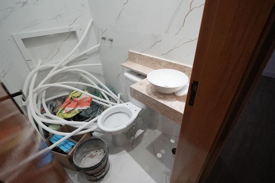 Banheiro Social de casa à venda com 3 quartos, 96m² em Campestre, Santo André