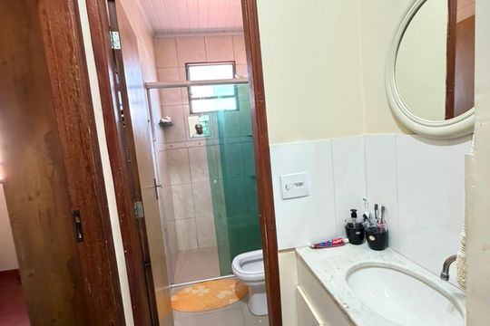 Banheiro Social de casa de condomínio à venda com 2 quartos, 77m² em Darcy Vargas, Belo Horizonte