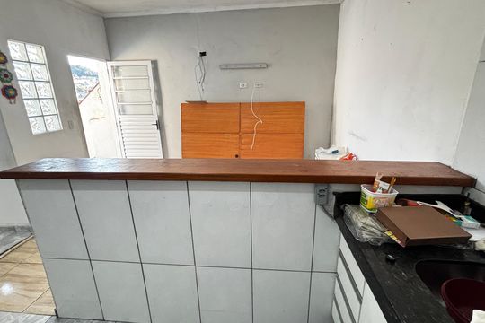 Cozinha de casa para alugar com 1 quarto, 70m² em Jardim Santo André, Santo André