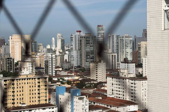 Vista da Varanda da Sala de apartamento para alugar com 1 quarto, 47m² em Encruzilhada, Santos