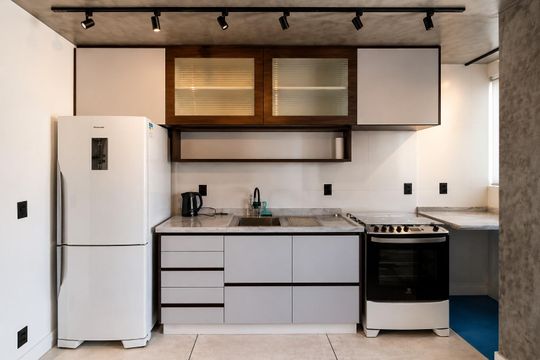 Cozinha de kitnet/studio para alugar com 1 quarto, 28m² em Consolação, São Paulo