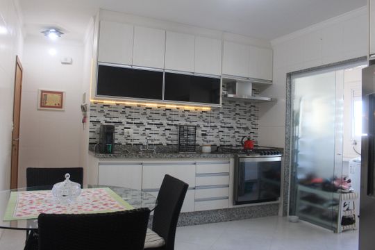 Cozinha de apartamento à venda com 3 quartos, 131m² em Barcelona, São Caetano do Sul
