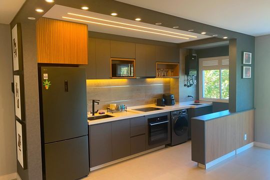 Cozinha de apartamento para alugar com 2 quartos, 67m² em Taquaral, Campinas