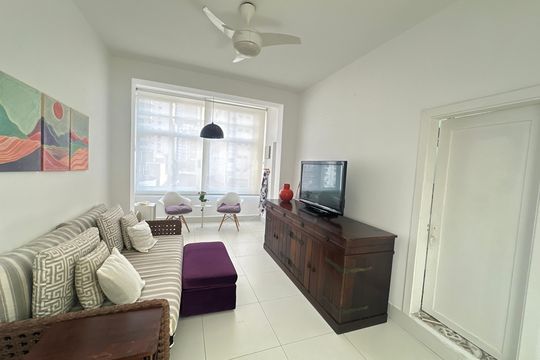 Sala de apartamento para alugar com 1 quarto, 49m² em Itararé, São Vicente