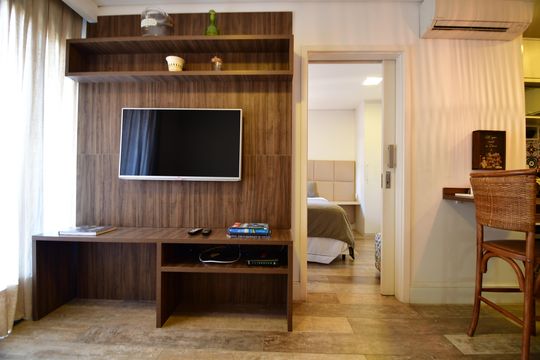 Sala de apartamento à venda com 1 quarto, 40m² em Cambuí, Campinas