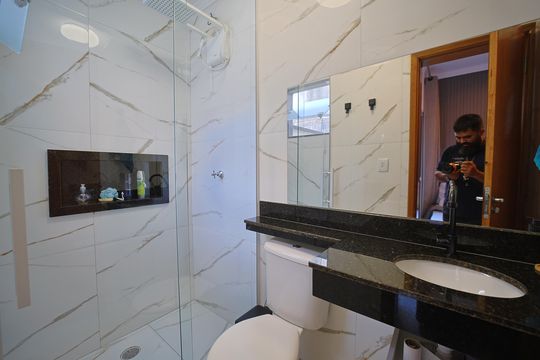 Banheiro do Quarto 2 de casa de condomínio à venda com 2 quartos, 65m² em Jardim Belem, São Paulo