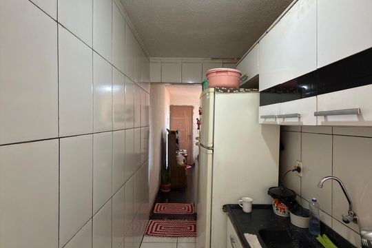 Cozinha e Área de Serviço de apartamento à venda com 2 quartos, 42m² em Cooperativa, São Bernardo do Campo