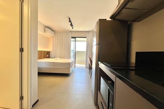 Cozinha de kitnet/studio para alugar com 1 quarto, 28m² em Vila Clementino, São Paulo