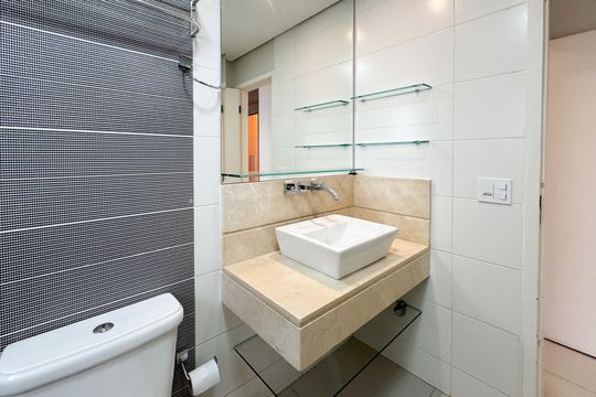 Banheiro - Suíte  de apartamento para alugar com 3 quartos, 96m² em Centro, São Bernardo do Campo