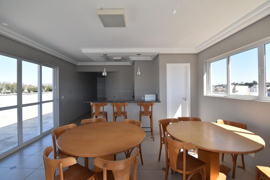 Área comum - Salão de festas de kitnet/studio para alugar com 1 quarto, 32m² em Boa Vista, Curitiba