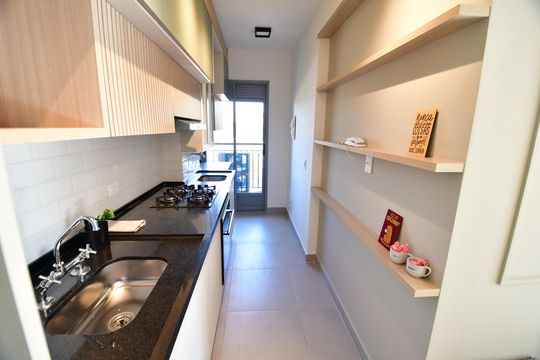 Cozinha de apartamento para alugar com 2 quartos, 55m² em Botafogo, Campinas
