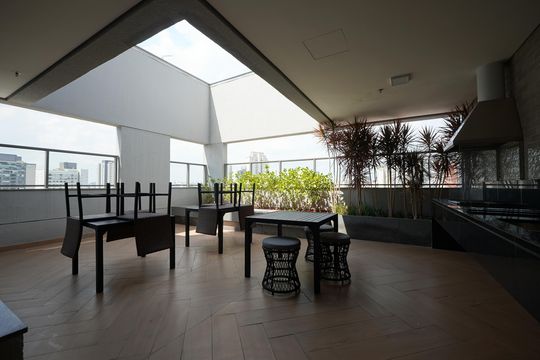 Churrasqueira de kitnet/studio para alugar com 1 quarto, 28m² em Jardim Aurelia, São Paulo