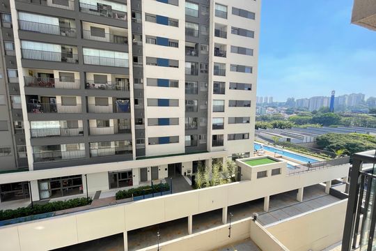 Vista do quarto de apartamento para alugar com 1 quarto, 31m² em Vila Sonia, São Paulo