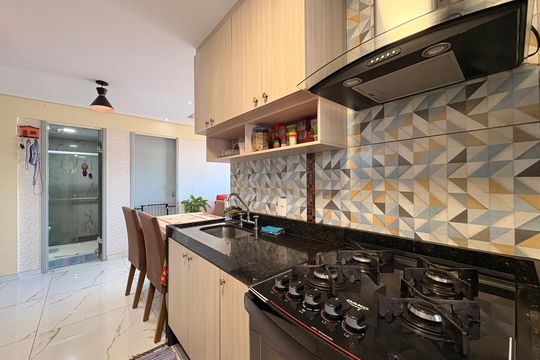 Cozinha de apartamento à venda com 2 quartos, 47m² em Jardim Jamaica, Santo André