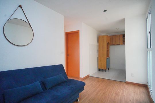 Sala/Cozinha de apartamento à venda com 2 quartos, 49m² em Santos Dumont, São Leopoldo