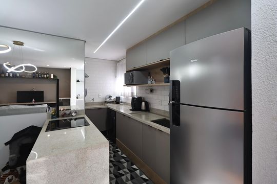 Cozinha de apartamento à venda com 2 quartos, 54m² em Casa Branca, Santo André