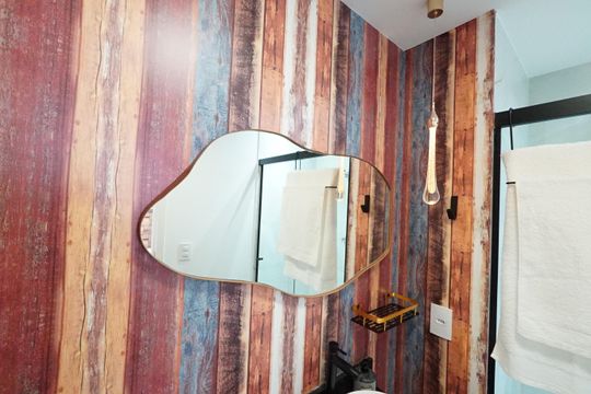 Banheiro de kitnet/studio para alugar com 1 quarto, 30m² em Vila Mariana, São Paulo