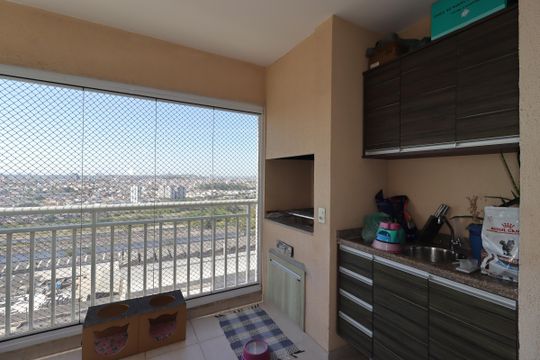 Varanda Gourmet de apartamento à venda com 3 quartos, 77m² em Campestre, Santo André