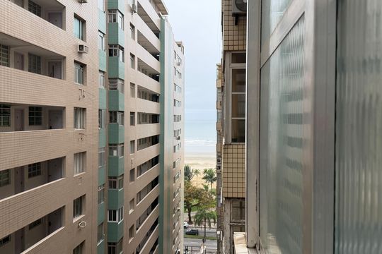 Vista da Sala de apartamento para alugar com 1 quarto, 60m² em José Menino, Santos