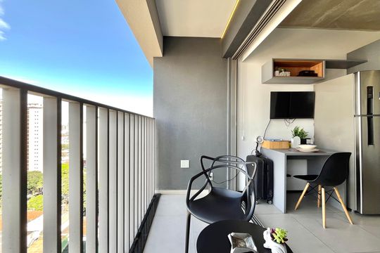 Varanda de kitnet/studio para alugar com 1 quarto, 22m² em Vila Clementino, São Paulo