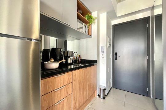 Cozinha de kitnet/studio para alugar com 1 quarto, 22m² em Vila Clementino, São Paulo