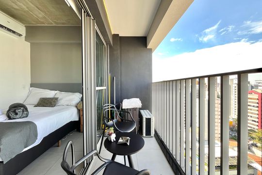 Varanda de kitnet/studio para alugar com 1 quarto, 22m² em Vila Clementino, São Paulo