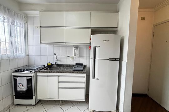 Cozinha de apartamento à venda com 2 quartos, 50m² em Vila Sacadura Cabral, Santo André