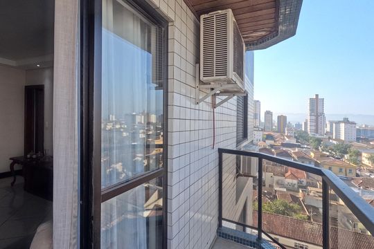 Varanda da Sala  de apartamento para alugar com 3 quartos, 90m² em Boqueirão, Santos