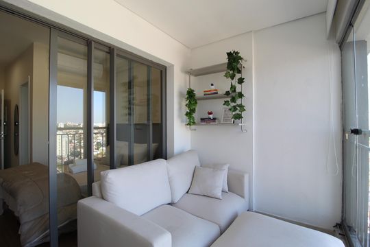 Varanda do studio de kitnet/studio à venda com 1 quarto, 28m² em Indianópolis, São Paulo