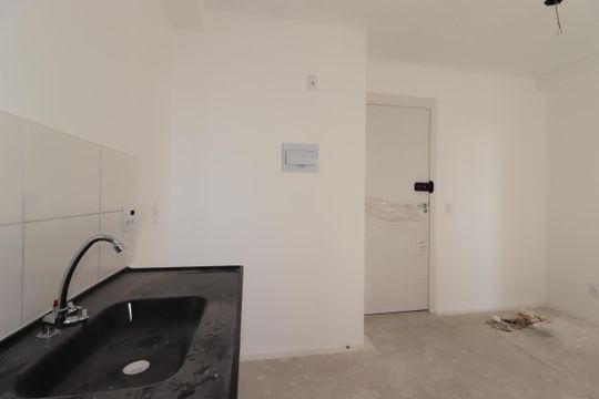 Cozinha de apartamento à venda com 2 quartos, 36m² em Jardim, Santo André