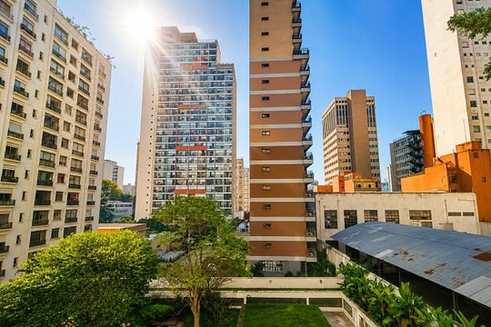 Vista da Sala de apartamento à venda com 2 quartos, 54m² em Consolação, São Paulo