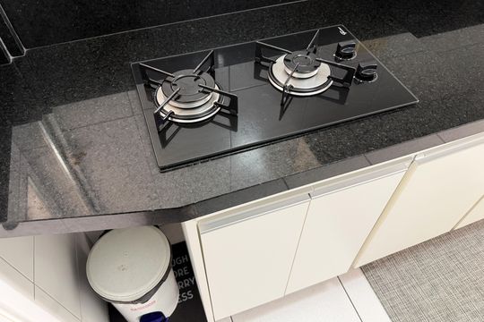 Cozinha de kitnet/studio para alugar com 1 quarto, 28m² em José Menino, Santos