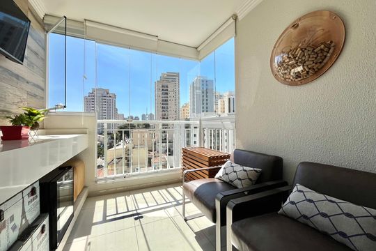 Varanda de apartamento à venda com 2 quartos, 64m² em Chácara Inglesa, São Paulo
