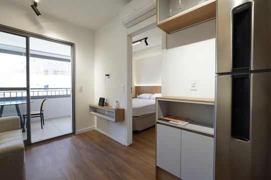Cozinha de apartamento para alugar com 1 quarto, 30m² em Vila Mariana, São Paulo