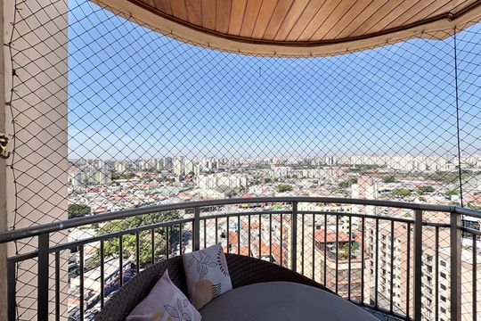 Varanda da Suíte de apartamento à venda com 3 quartos, 180m² em Vila Palmeiras, São Paulo