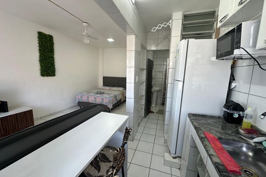 Cozinha de apartamento para alugar com 1 quarto, 40m² em Itararé, São Vicente