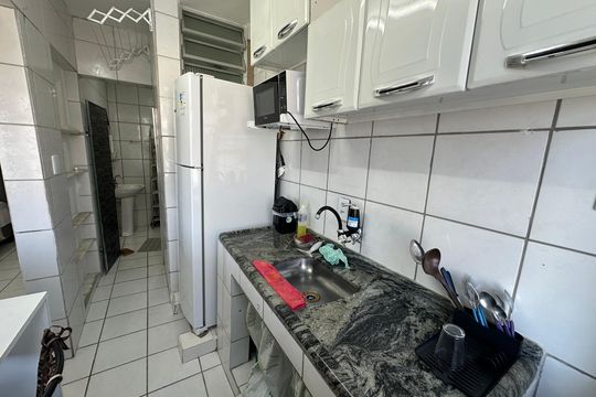 Cozinha de apartamento para alugar com 1 quarto, 40m² em Itararé, São Vicente