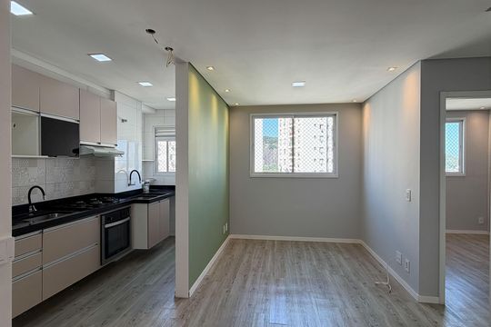 Sala de apartamento para alugar com 2 quartos, 49m² em Areia Branca, Santos