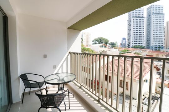 Varanda de kitnet/studio para alugar com 1 quarto, 23m² em Jardim das Acacias, São Paulo