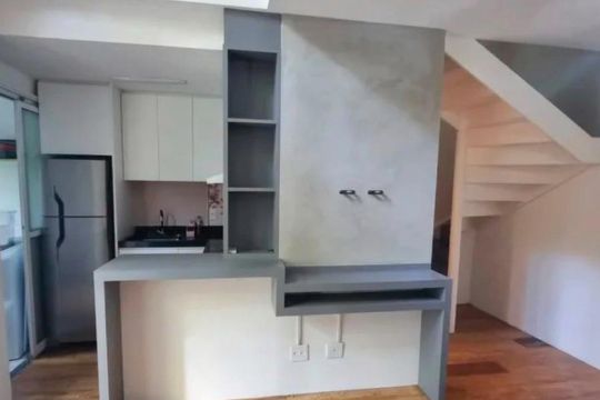 Cozinha de apartamento para alugar com 1 quarto, 58m² em Vila Andrade, São Paulo