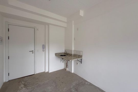 Cozinha de kitnet/studio à venda com 1 quarto, 33m² em Brooklin, São Paulo