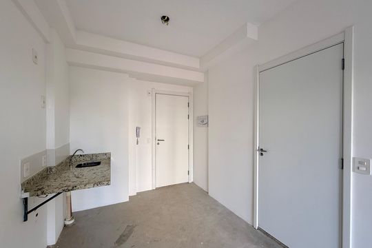 Cozinha  de kitnet/studio à venda com 1 quarto, 33m² em Brooklin, São Paulo