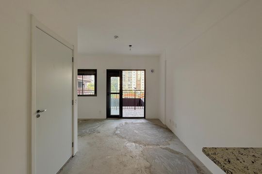 Cozinha  de kitnet/studio à venda com 1 quarto, 33m² em Brooklin, São Paulo
