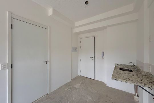 Cozinha de kitnet/studio à venda com 1 quarto, 33m² em Brooklin, São Paulo